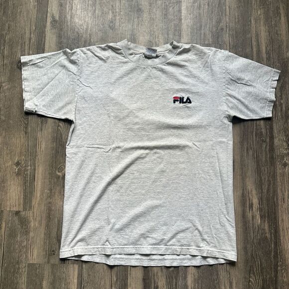 FILA Essential Small Logo T-Shirt Basic Athletic Casual Streetwear Gray‎ - Picture 1 of 2